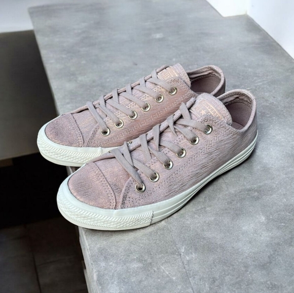 Converse “Precious Metal” Chuck Taylor Low Top in Metallic Taupe (Pink) Sz 8 - Picture 4 of 14
